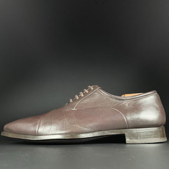 Magnanni 12654 Men’s Size 11.5 Brown Leather Cap Toe Dress Shoes Lace Up EUC - Picture 1 of 9